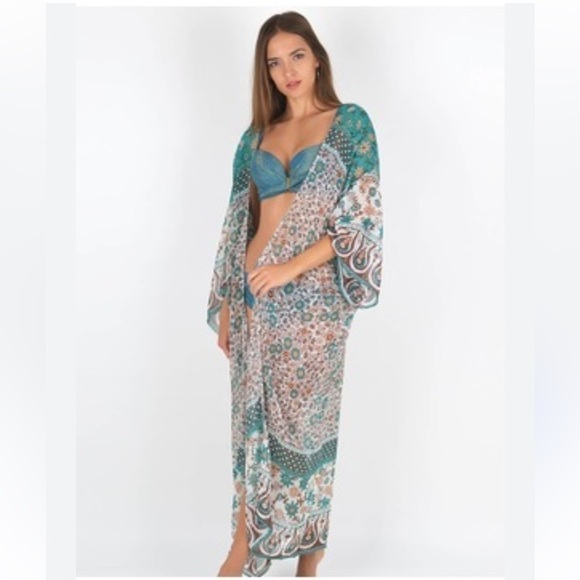 Semi Sheer Bohemian Long Chiffon Duster - Picture 5 of 16